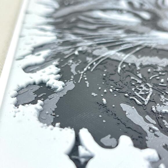 Black & White Tabby Cat Art, Bold Cat Print, Monochrome Cat Art, Cat Decor - Picture 4 of 8